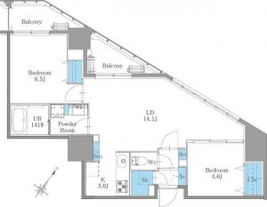 Minami-azabu Sendaizaka Residence 1204 Floor Plan